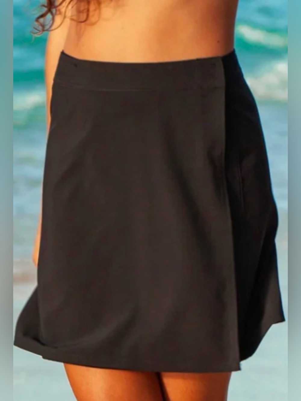 RipSkirt Hawaii Length 2 Wrap Skirt XL Above Knee Black Velcro Closure NWOT